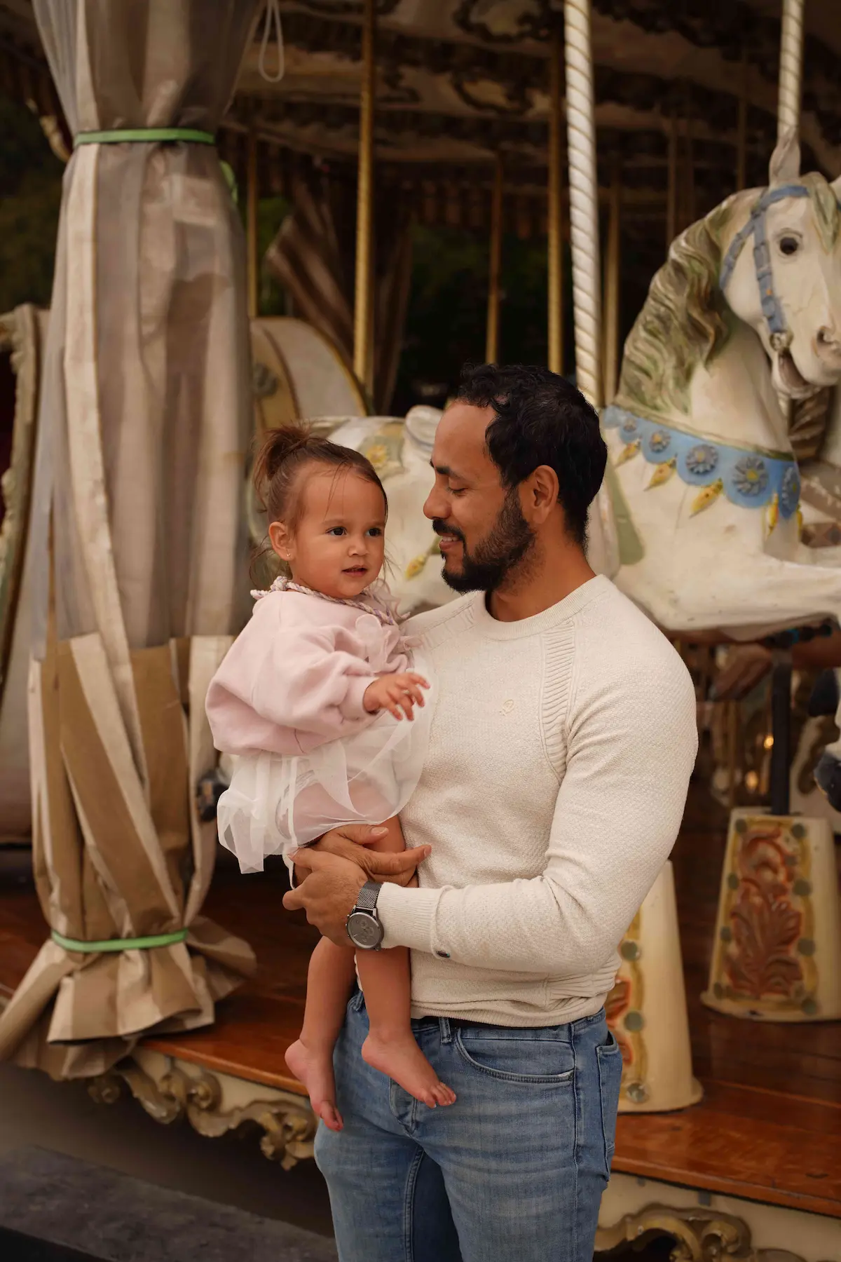 Dad and daughter at a destination — byduran family experience documentation
